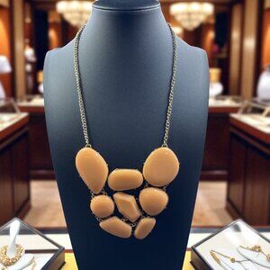 Chunky Peach Bib Necklace Statement Pastel Bold Coquette Soft Girl‎ Spring Glam